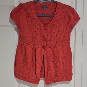 🌺 Apt. 9 Knit Peplum Cardigan | Coral | Size M